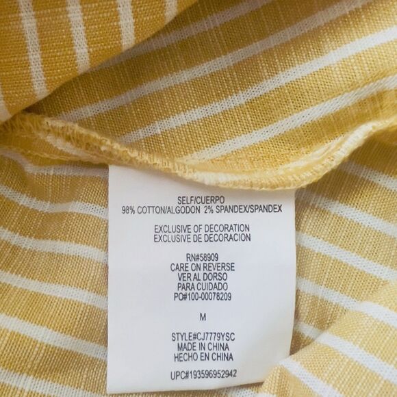 NWT Copper Key Dress Yellow White Striped Drawstring Waist Sleeveless Sundress - Picture 7 of 7